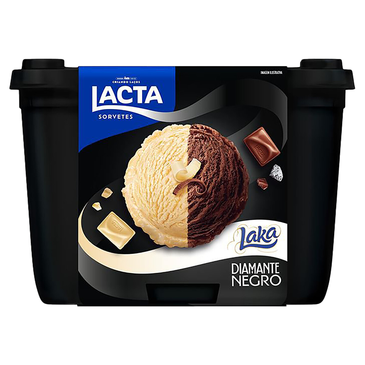 Sorvete Diamante Negro E Laka Lacta 1,5l